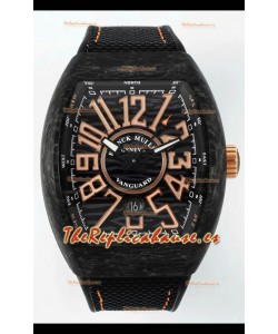 Reloj Franck Muller Superclon Vanguard V45 Racing Carbon con correa de nailon.