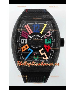 Reloj Franck Muller Superclon Vanguard V45 Racing Carbon con correa de nailon
