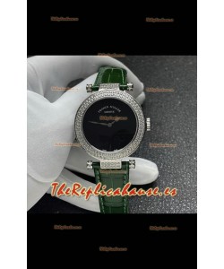 Reloj Franck Muller Double Mystery de cuarzo suizo con caja de acero y diamantes