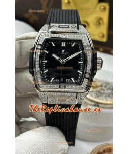 Reloj Hublot Spirit of Big Bang con caja de acero y esfera negra de 39 mm, superclon