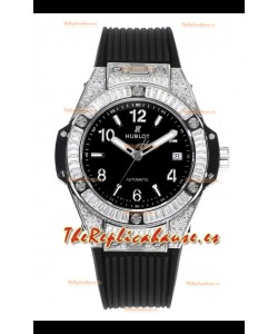 Reloj Hublot Big Bang One Click con caja engastada de moissanita y esfera negra
