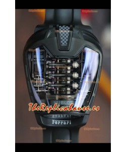 Reloj Hublot MP-05 La Ferrari con caja de titanio negro, réplica hiperrealista