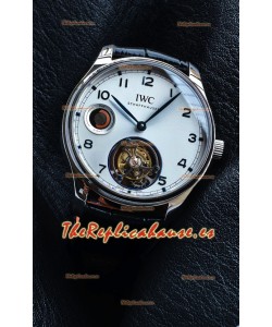 Reloj IWC Portuguese Tourbillon con caja y esfera de acero, réplica exacta de un superclon