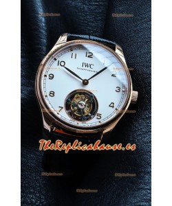 Reloj IWC Portuguese Tourbillon Oro Rosa Esfera Blanca Superclon