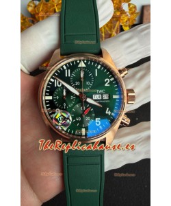 Reloj IWC PILOT'S Cronógrafo de oro rosa con esfera verde Superclon
