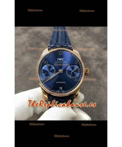 Reloj IWC Portugieser Superclon con esfera azul y oro rosa