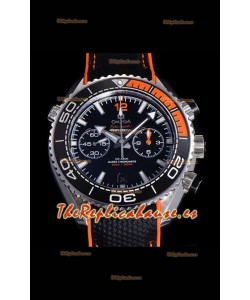 Reloj Omega Speedmaster Planet Ocean con esfera negra y bisel naranja/negro, superclon