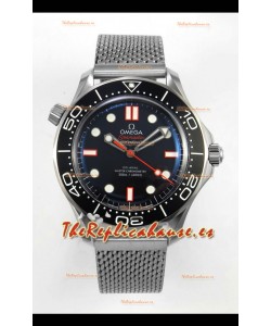 Reloj Omega Seamaster 300M con esfera negra/naranja y doble correa, réplica perfecta