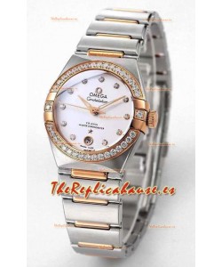 Reloj Omega Constellation 29MM bicolor oro rosa con esfera blanca, automático, superclon