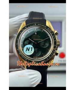 Reloj Omega Speedmaster Moonwatch de oro amarillo con esfera verde de 42 mm, superclon
