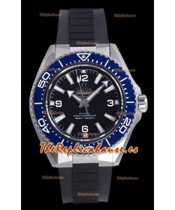 Reloj Omega Seamaster Planet Ocean Blue con bisel y correa de caucho de 42 mm, réplica de alta calidad
