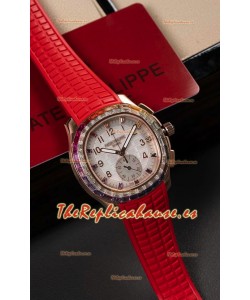 Reloj Patek Philippe Aquanaut 7968 Superclon de oro rosa con correa roja