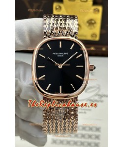 Reloj Patek Philippe Golden Ellipse 5738/1R-001 de oro rosa con esfera negra, superclon