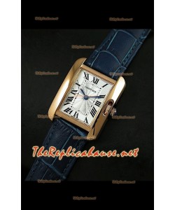 Cartier Tank Française para damas malla púrpura con estuche dorado