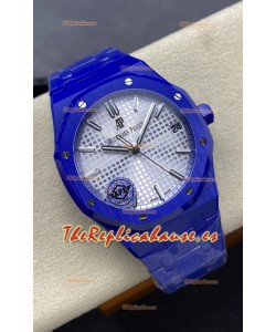 Audemars Piguet Royal Oak 15500 Reloj Caja Cerámica Azul Super Clone Replica Dial Acero