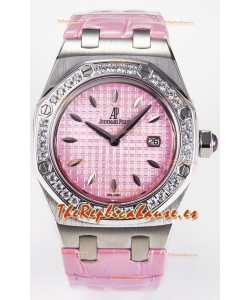Audemars Piguet Royal Oak 33MM Acero 904L Cuarzo Suizo Dial Rosado Reloj Réplica 