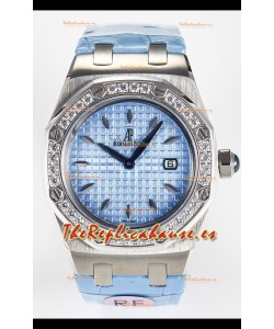 Audemars Piguet Royal Oak 33MM Acero 904L Dial Azul Cuarzo Suizo Reloj Réplica