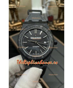 Audemars Piguet Royal Oak Super Clone 15400 - Reloj con Caja de Carbono Forjada, Dial Negro
