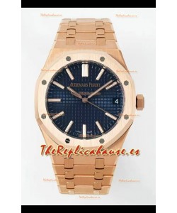 Audemars Piguet Royal Oak 15510OR 41MM Oro Rosado Dial Dorado Azul Super Clone Reloj Réplica