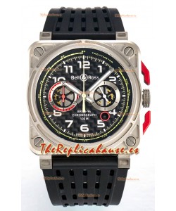Bell & Ross BR03-94 Titanium Caja Carbono Dial Cronógrafo Reloj Réplica Espejo 1:1