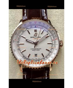Breitling Navitimer 1 Automatic Reloj Réplica Suizo en Dial Blanco Caja Oro Rosado