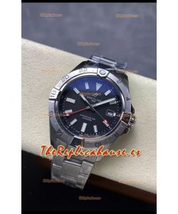 Breitling Avenger GMT Automatic 44 Reloj Réplica Suizo Super Clone 1:1 - Dial Negro 