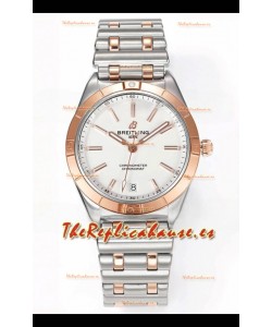 Breitling Chronomat 36MM 2 Tone Caja Oro Rosado Reloj Réplica Espejo 1:1 Dial Blanco