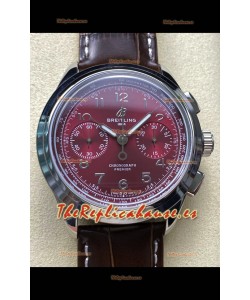 Breitling Premier B01 Chronograph 42 Edition Caja Acero Dial Granate - Reloj Réplica Espejo 1:1