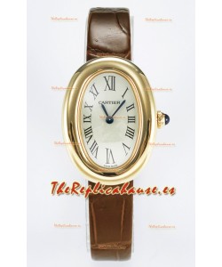 Cartier Baignoire Oro Amarillo Reloj Réplica Suizo Super Clone 1:1 Correa Marrón