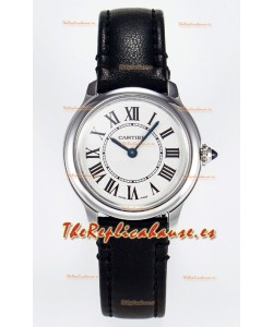 Ronde De Cartier Super Clone 29MM Reloj Réplica Suizo Dial Blanco chapado en Plateado