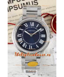 Cartier Ronde Must 36MM Cuarzo Suizo Dial Azul Reloj Réplica Suizo Espejo 1:1 