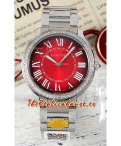 Cartier Ronde Must 36MM Cuarzo Suizo Dial Rojo Reloj Réplica Suizo Espejo 1:1 
