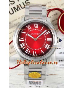 Cartier Ronde Must 36MM Cuarzo Suizo Dial Rojo Reloj Réplica Suizo Espejo 1:1 
