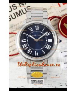 Cartier Ronde Must 36MM Cuarzo Suizo Dial Azul Reloj Réplica Suizo Espejo 1:1 