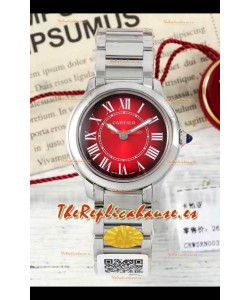 Cartier Ronde Must 29MM Cuarzo Suizo Dial Rojo Reloj Réplica Suizo Espejo 1:1 