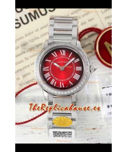 Cartier Ronde Must 29MM Cuarzo Suizo Dial Rojo Reloj Réplica Suizo Espejo 1:1 