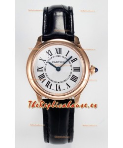 Ronde Louis Cartier Super Clone 29MM Reloj Oro Rosado en Movimiento de Cuarzo Suizo