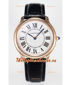 Ronde Louis Cartier Super Clone 36MM Reloj Oro Rosado en Movimiento de Cuarzo Suizo