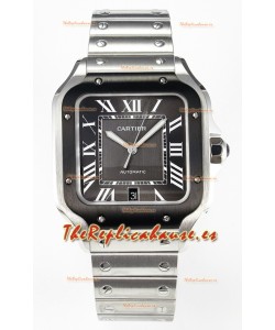 Cartier Santos De Cartier Acero 904L Dial Gris Reloj Super Clone Replica 40MM