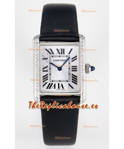 Tank Must Cartier Super Clone Edition 33.7MM Reloj en Caja Acero Dial Blanco 