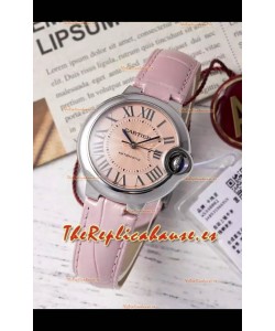 Ballon De Cartier Reloj Suizo Automático Dial Beige Calidad Espejo 33MM en Acero Inoxidable