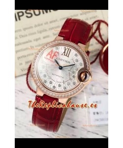 Ballon De Cartier Reloj Suizo Automático Calidad Espejo 1:1 33MM chapado en Oro Rosado