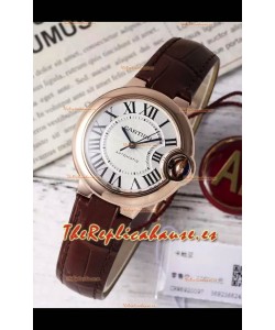 Ballon De Cartier Reloj Suizo Automático Calidad Espejo 1:1 33MM chapado en Oro Rosado