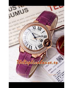 Ballon De Cartier Reloj Suizo Automático Calidad Espejo 1:1 33MM chapado en Oro Rosado