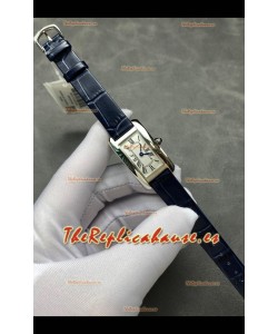 Cartier Tank Americaine Ladies Reloj Cuarzo Suizo Réplica Espejo 1:1 Caja Acero