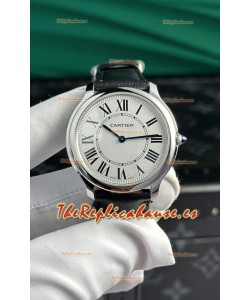 Cartier Ronde Must 36MM Réplica de Cuarzo Suizo Reloj Correa de Piel Espejo 1:1 