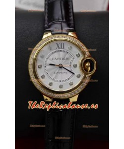 Ballon De Cartier Suizo Automático Calidad Espejo 1:1 33MM chapado en Oro Amarillo