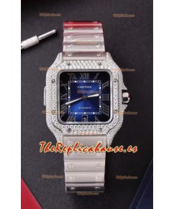 Cartier Santos De Cartier Acero 904L Dial Azul Reloj Super Clone Replica 40MM 