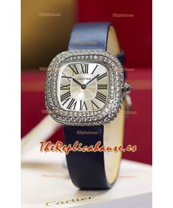 Reloj Coussin De Cartier Acero Reloj Réplica Suizo Correa Azul