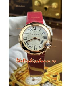 Ballon Blanc De Cartier Cuarzo Suizo Reloj Réplica en Caja Oro Rosado